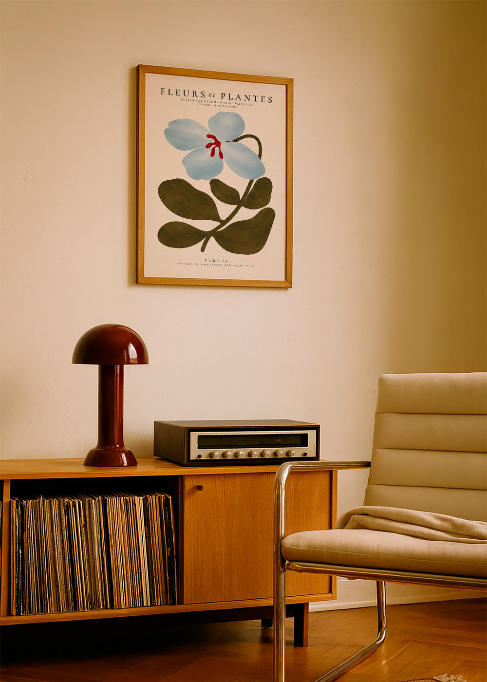 Botanisk plakat Blå kamélie