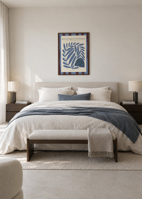 Blue Acacia - Framed poster in an interior