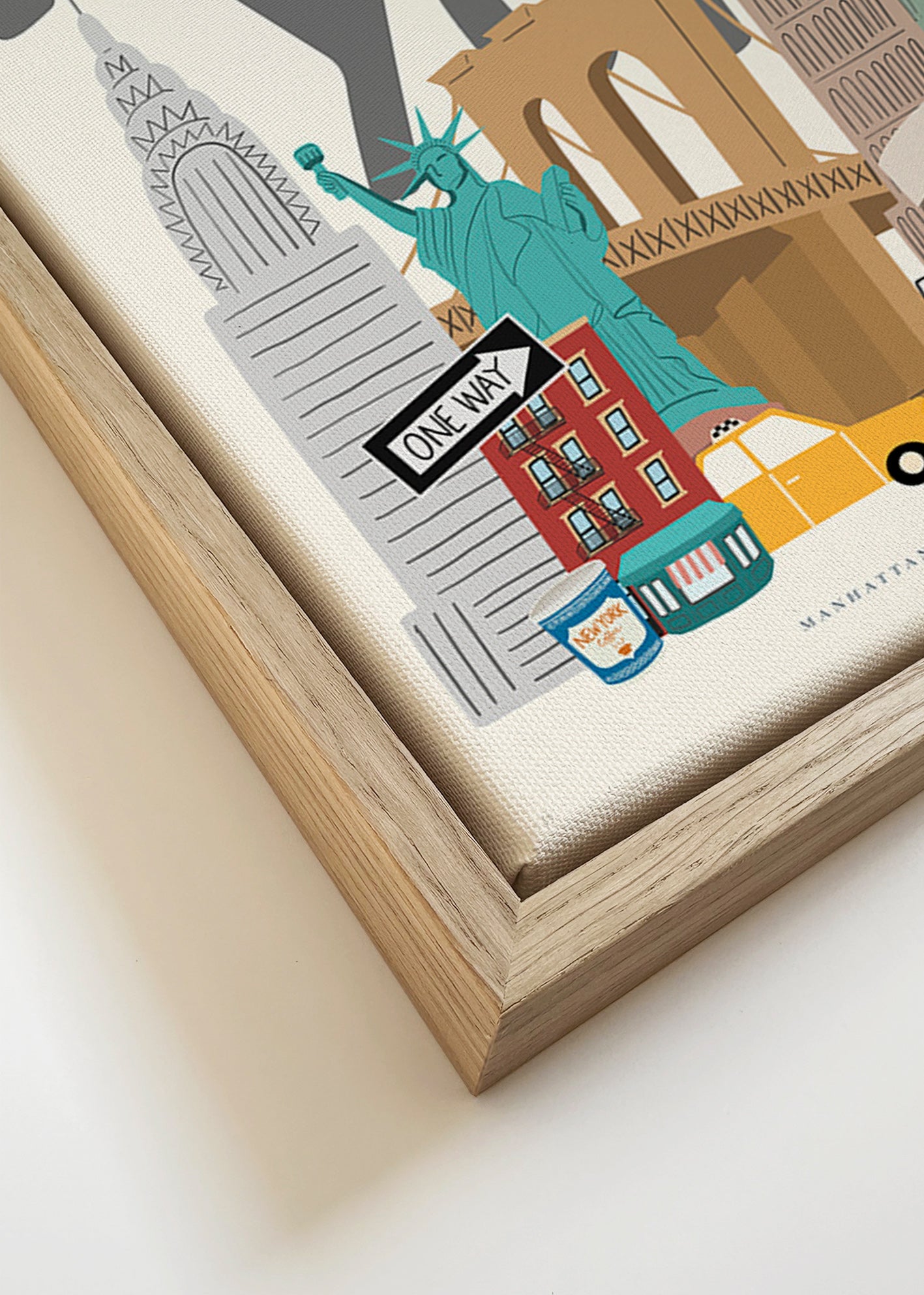 Rejseplakat med New York-ikoner