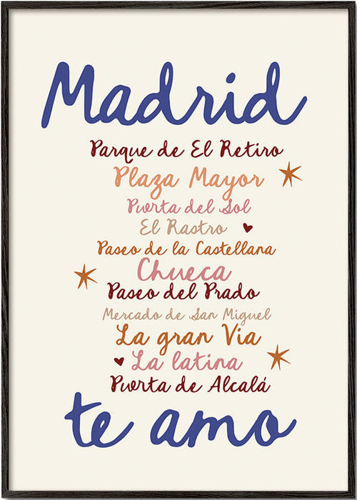 Rejseplakat Madrid markant typografi