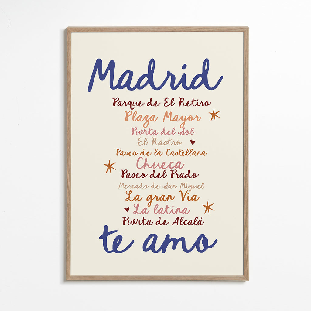 Rejseplakat Madrid markant typografi