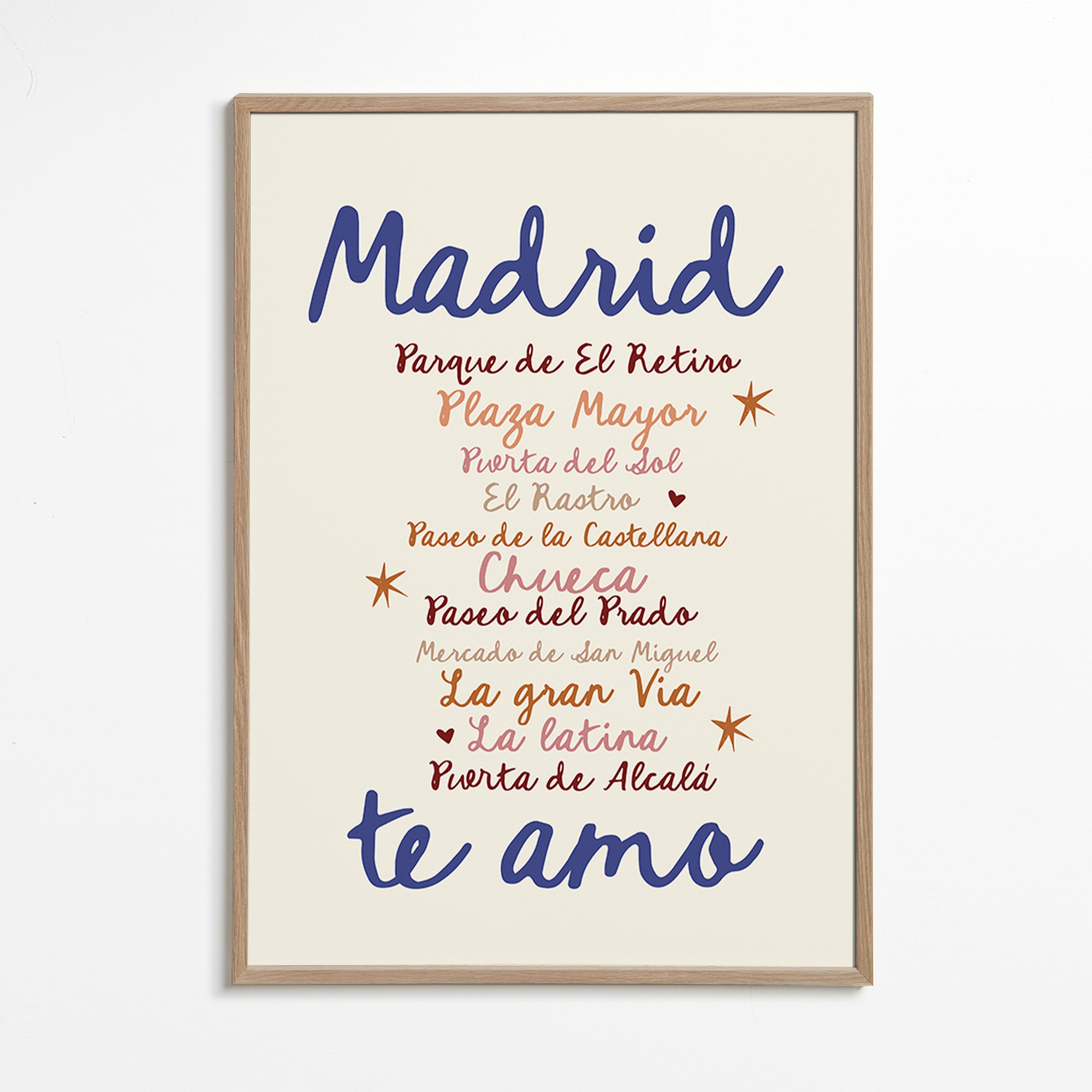Rejseplakat Madrid markant typografi