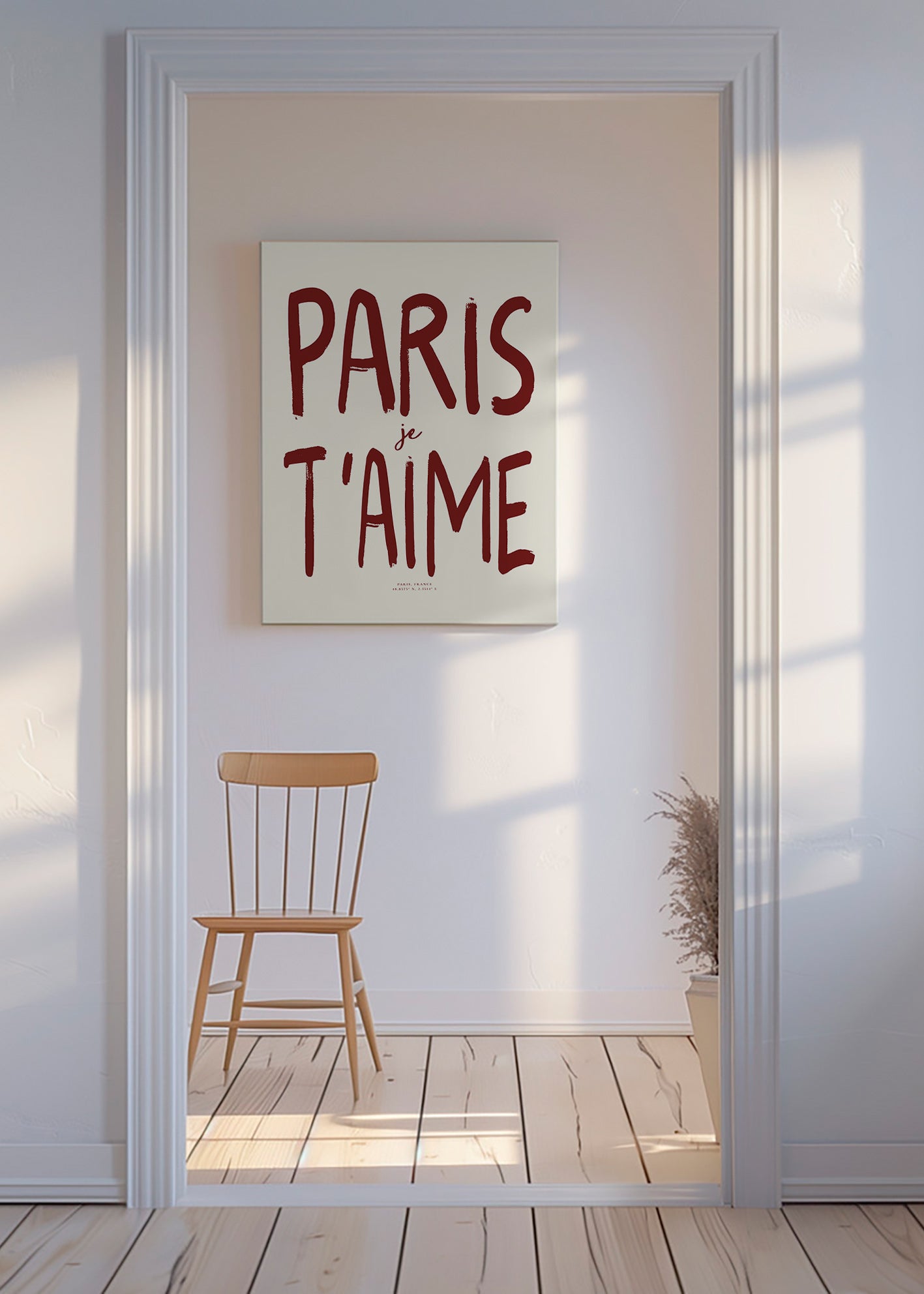 Rejseplakat typografi Paris je t'aime