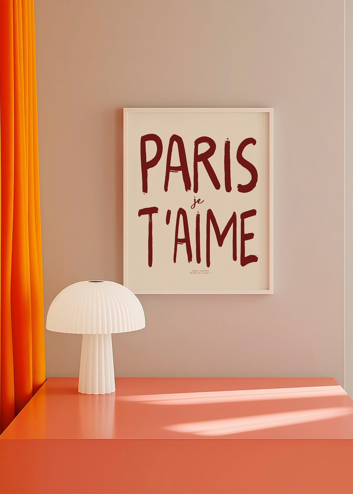 Rejseplakat typografi Paris je t'aime