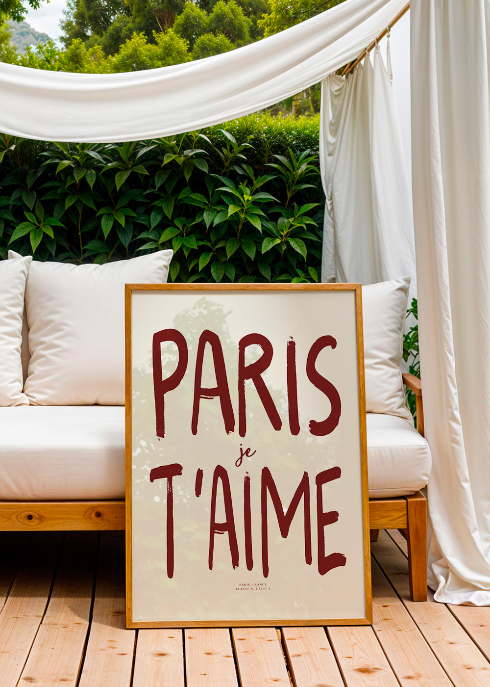Rejseplakat typografi Paris je t'aime