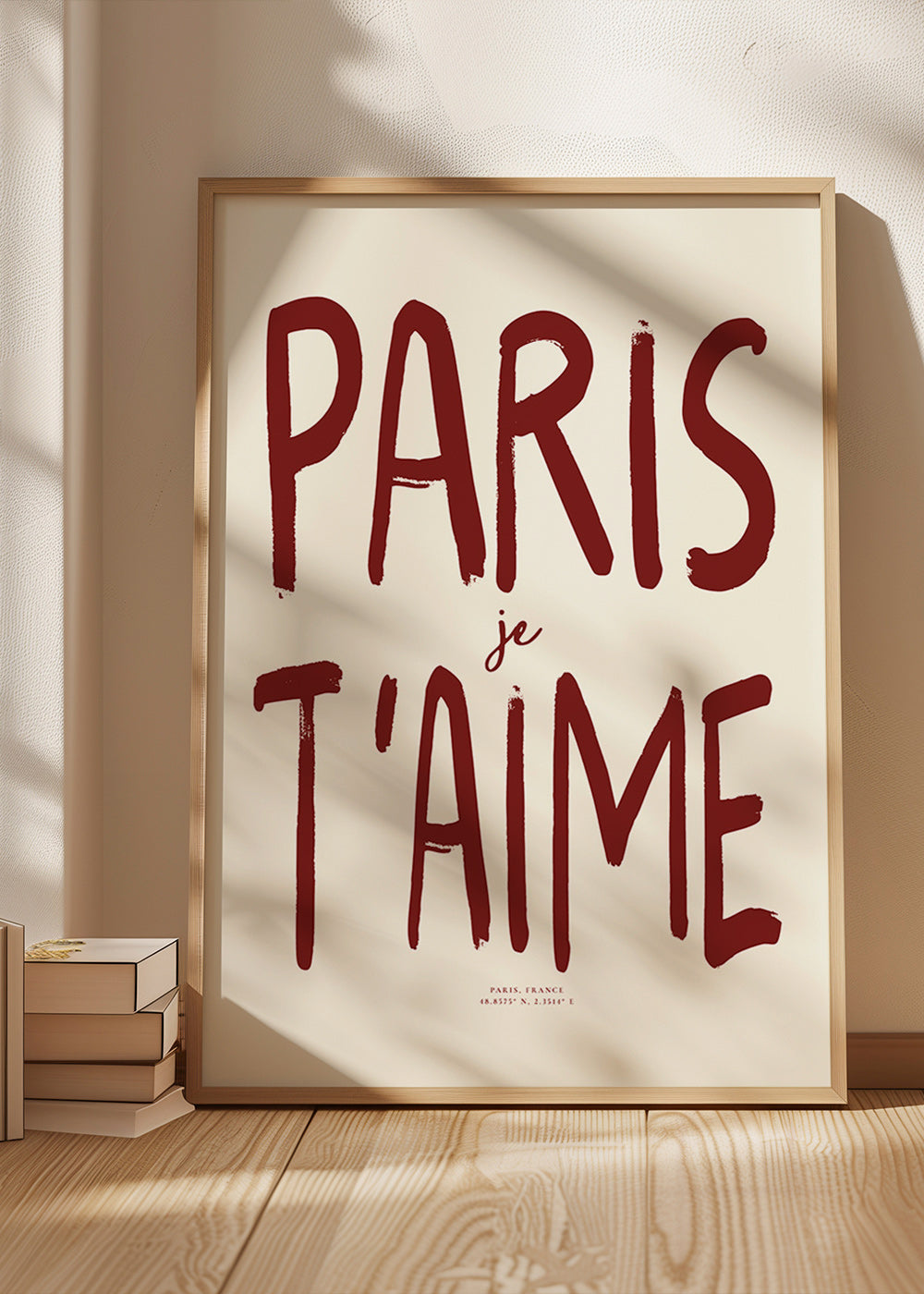 Rejseplakat typografi Paris je t'aime