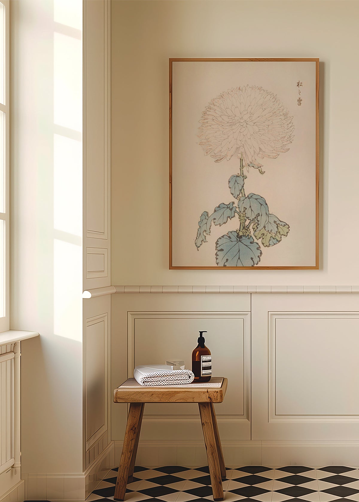 Botanisk plakat: japansk krysantem detalje