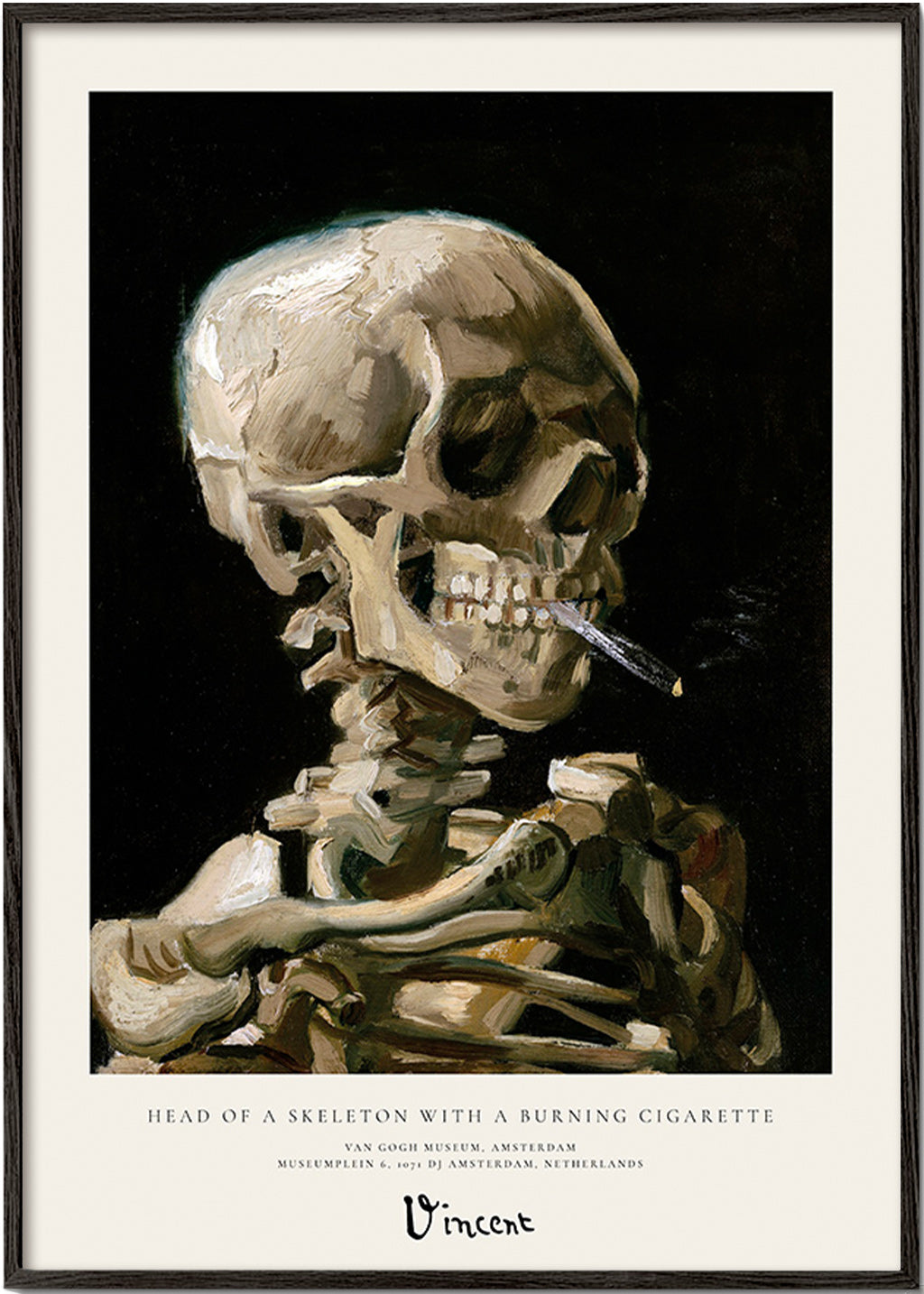 Vintage kranie med brændende cigaret