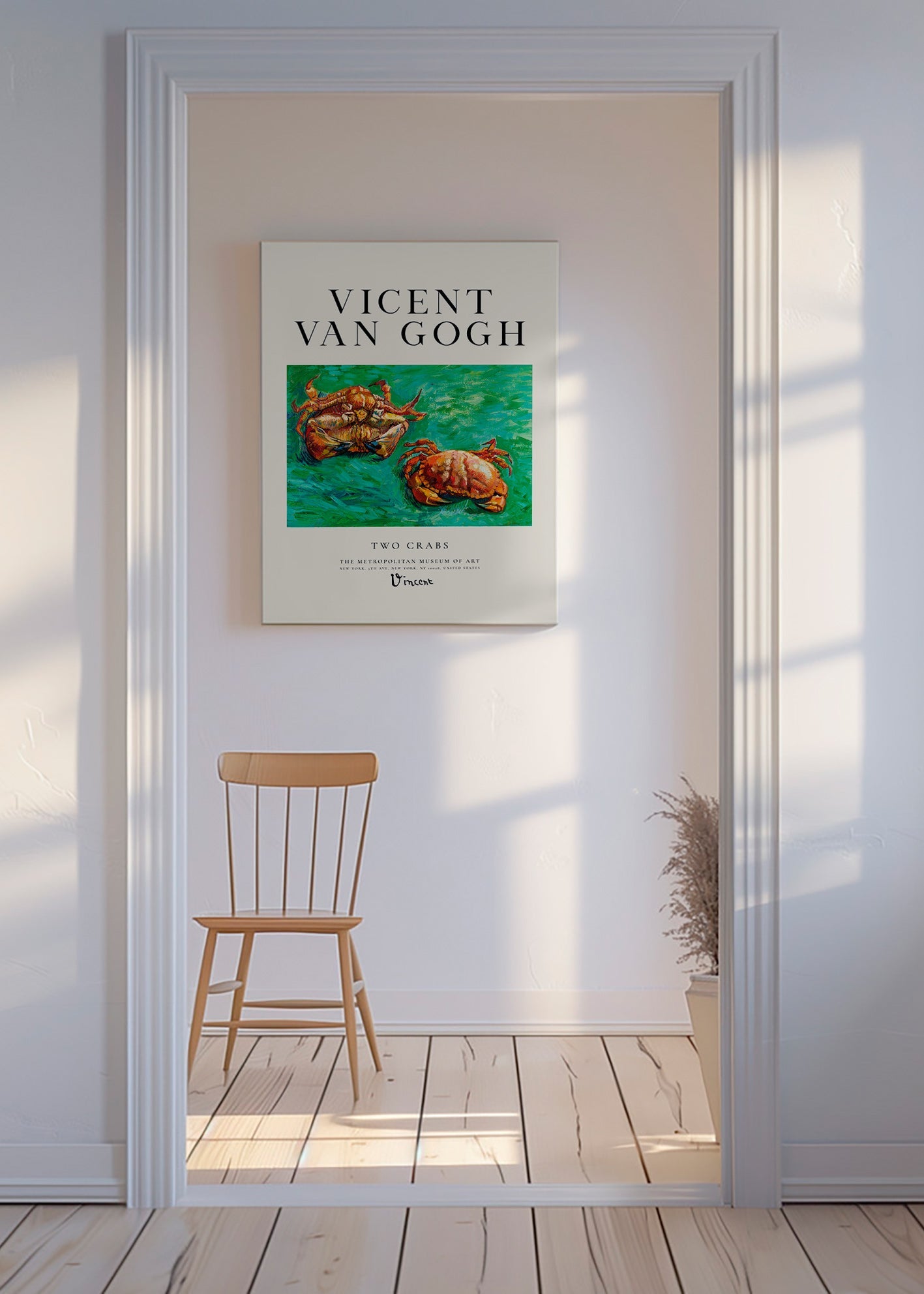 Two Crabs af Van Gogh — Krabber på grøn baggrund