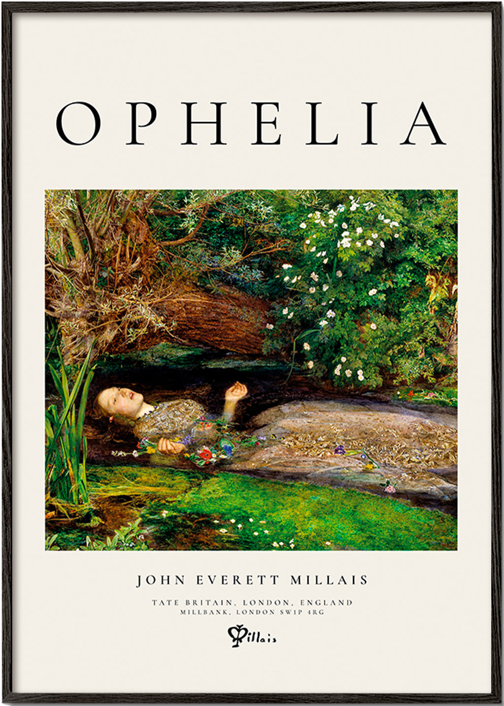 Botanisk plakat Ophelia ved bækken
