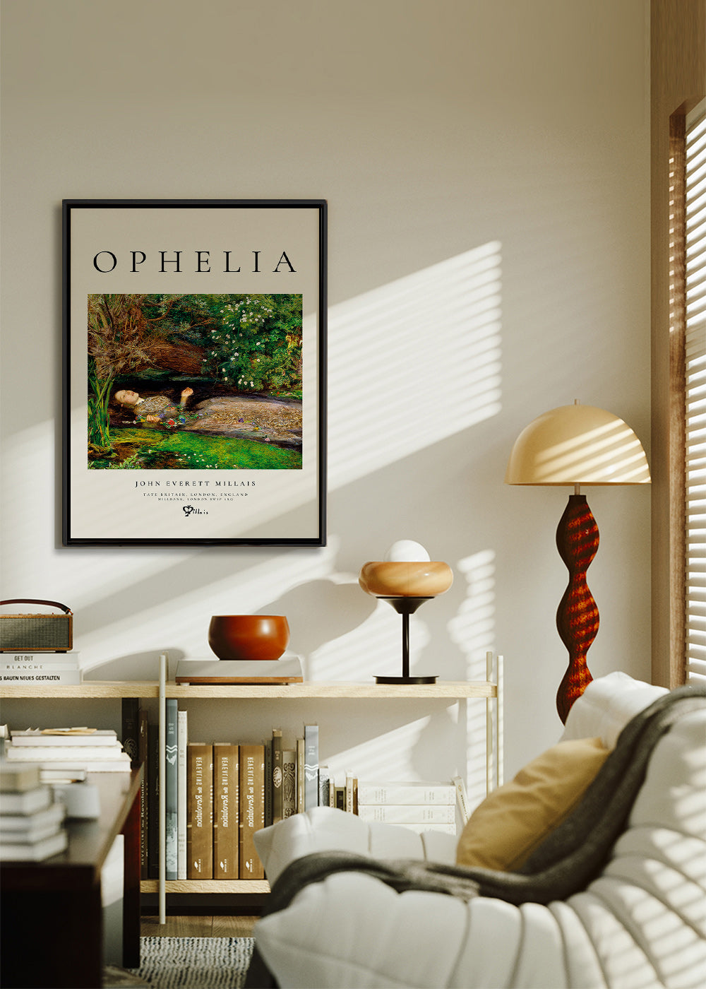 Botanisk plakat Ophelia ved bækken