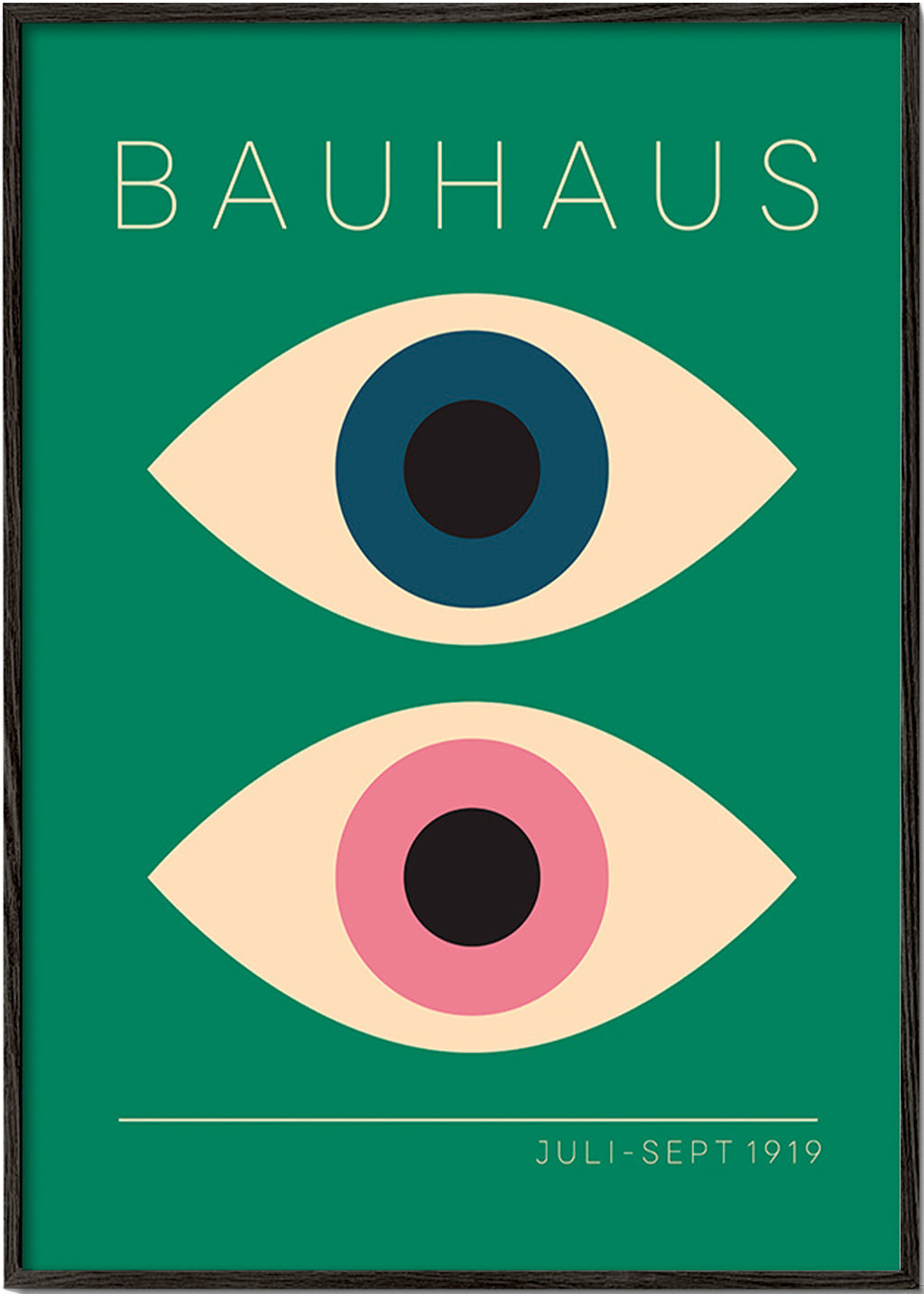 Geometrisk plakat Bauhaus tvillingeøjne