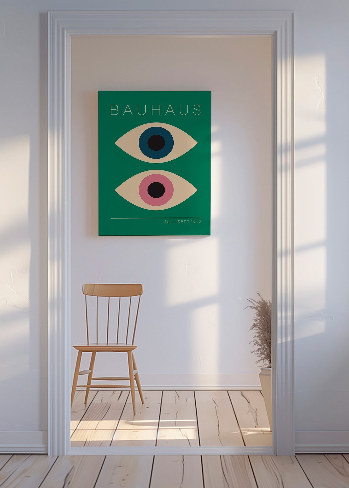 Geometrisk plakat Bauhaus tvillingeøjne