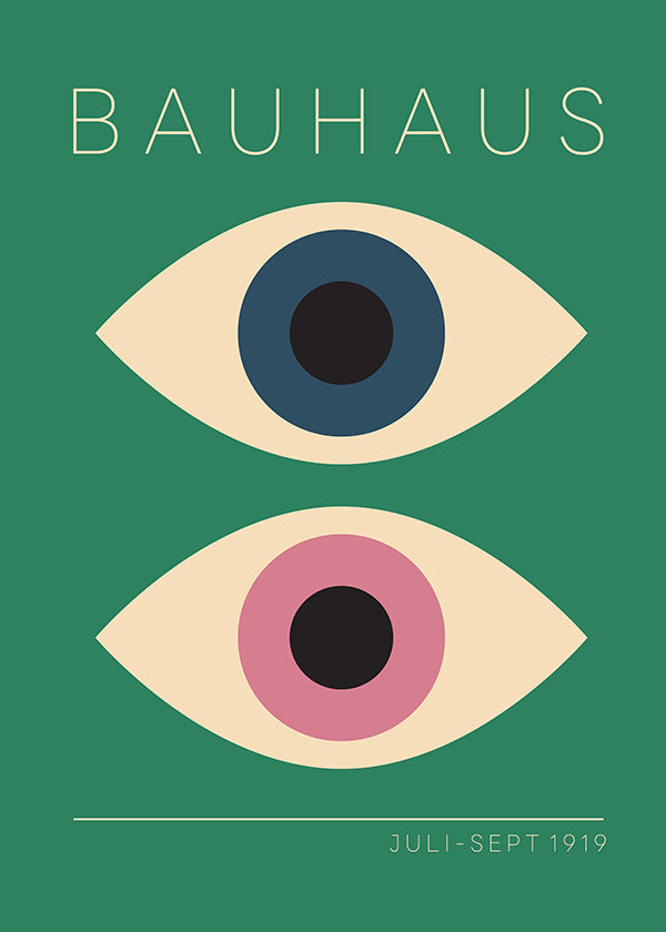 Geometrisk plakat Bauhaus tvillingeøjne