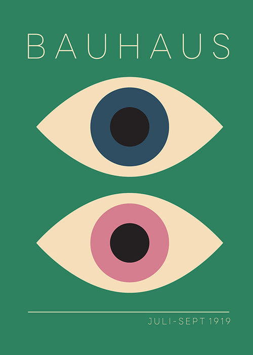 Geometrisk plakat Bauhaus tvillingeøjne