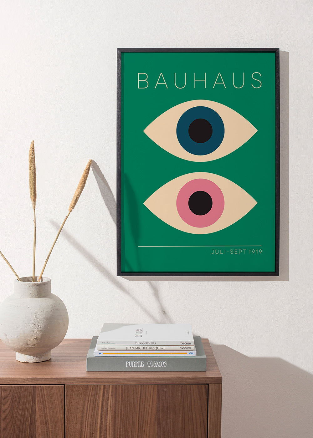 Geometrisk plakat Bauhaus tvillingeøjne