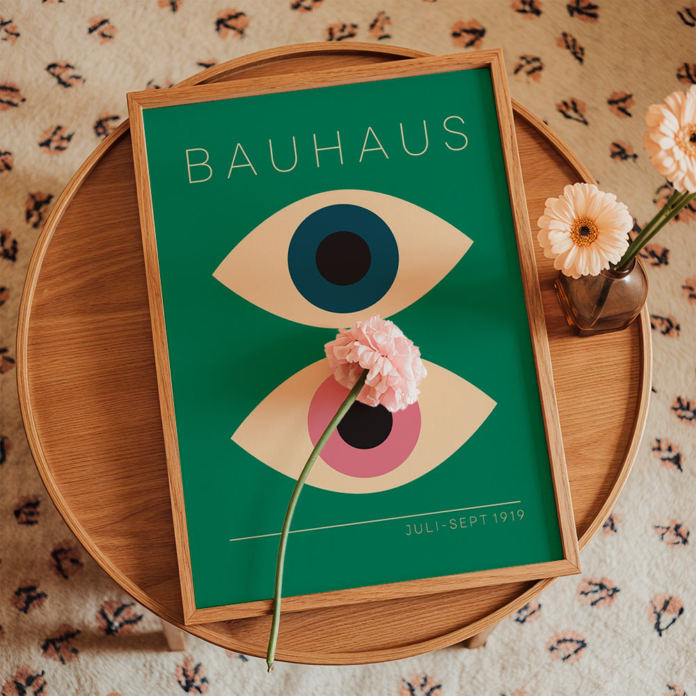 Geometrisk plakat Bauhaus tvillingeøjne