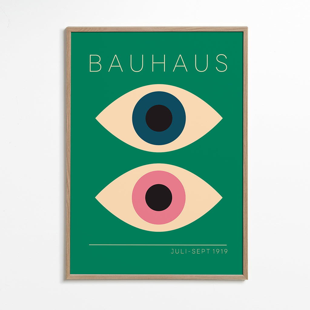 Geometrisk plakat Bauhaus tvillingeøjne