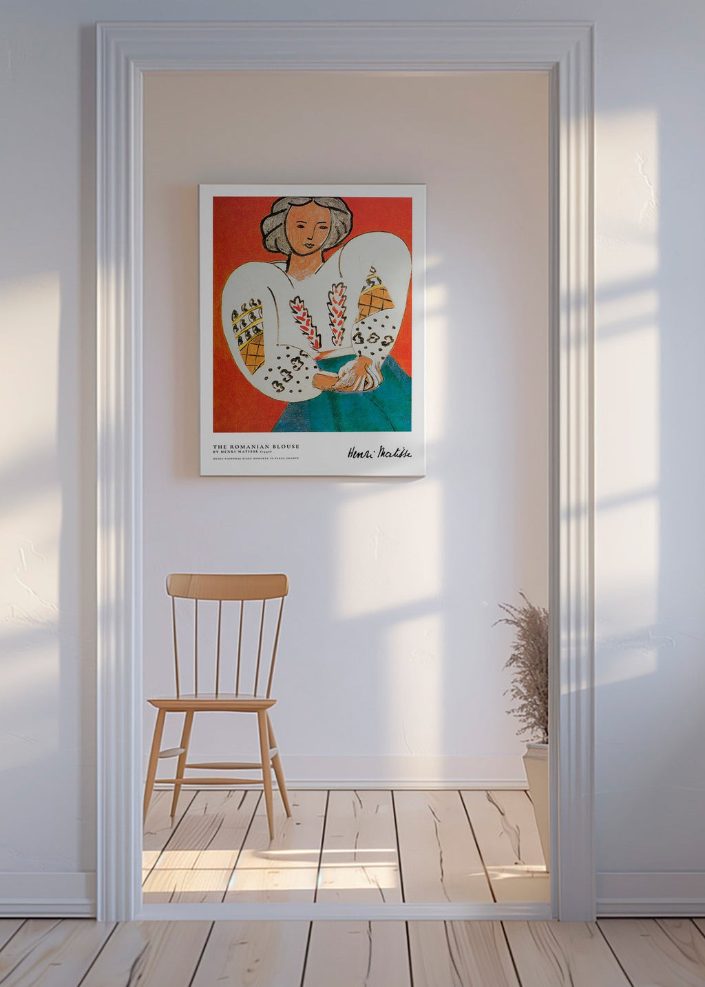 Illustration rumænsk bluse med markant streg