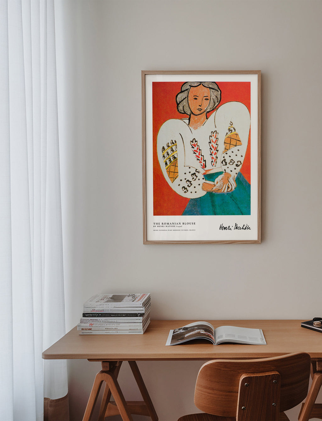 Illustration rumænsk bluse med markant streg