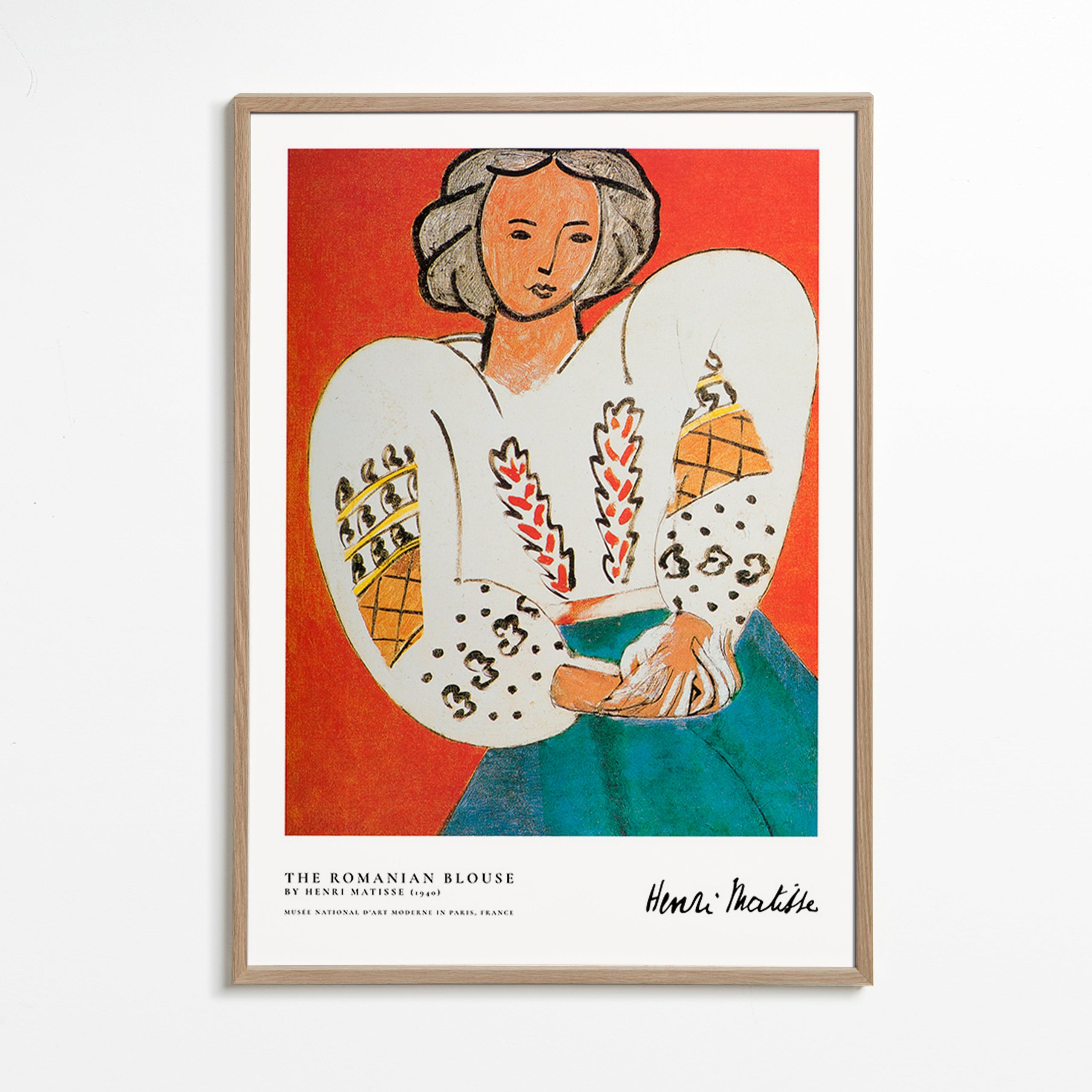 Illustration rumænsk bluse med markant streg