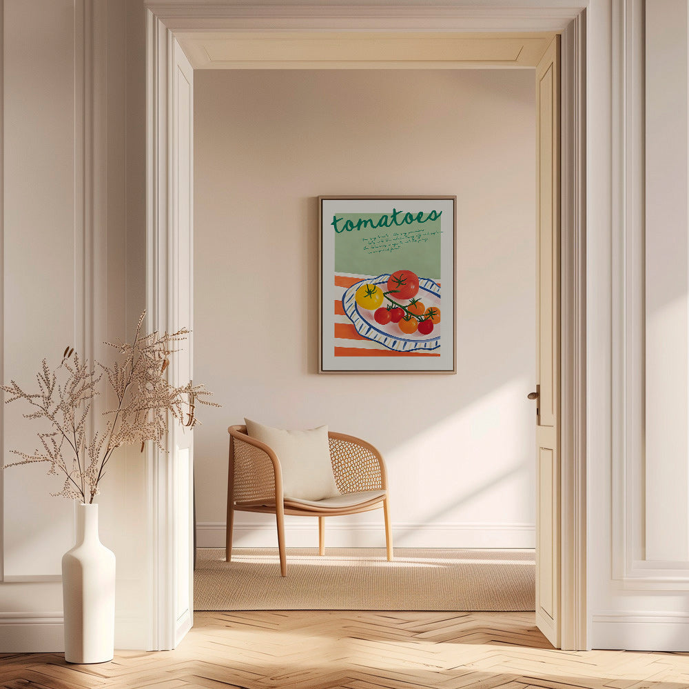 Køkkenkunst med illustrerede tomater