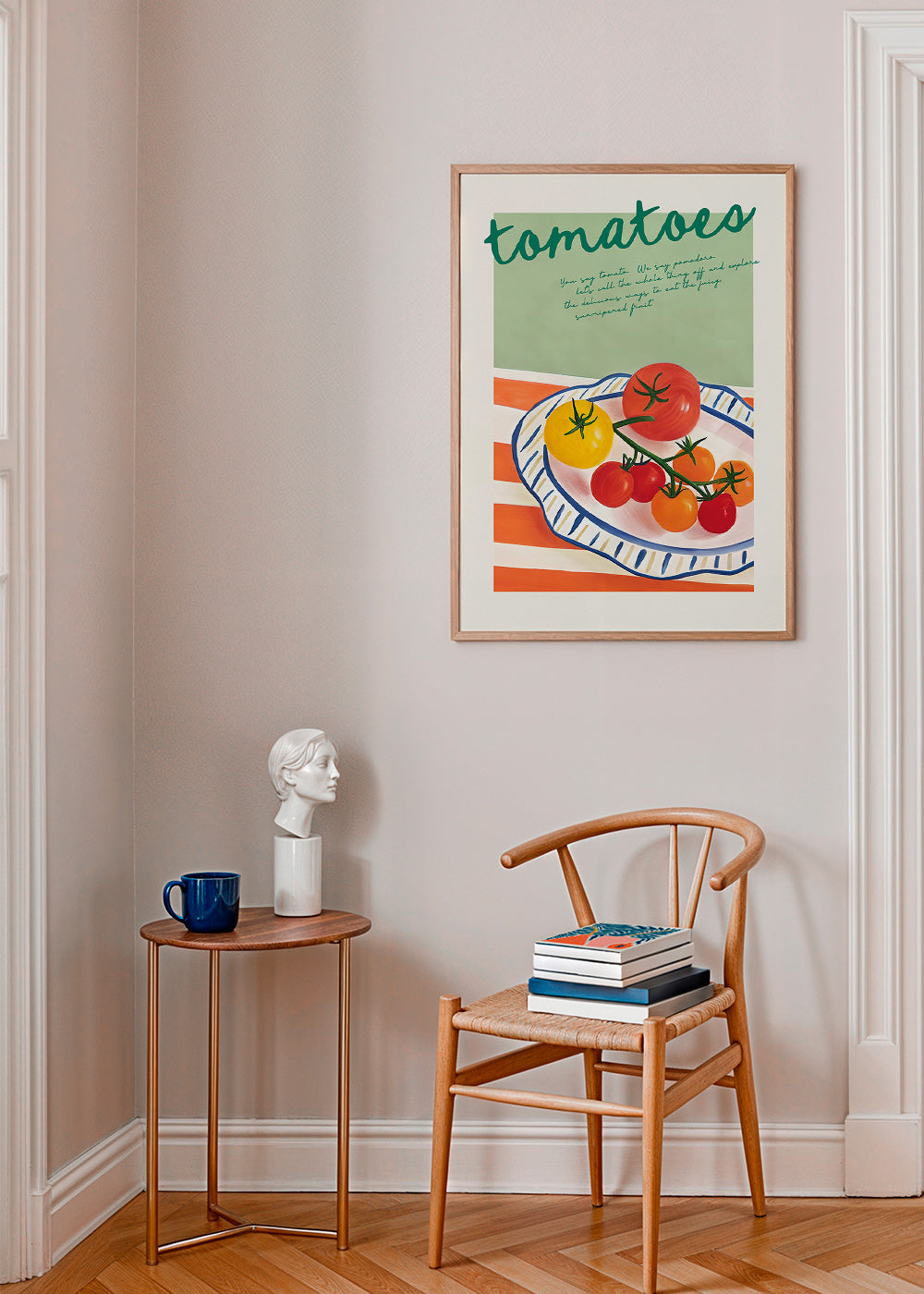 Køkkenkunst med illustrerede tomater