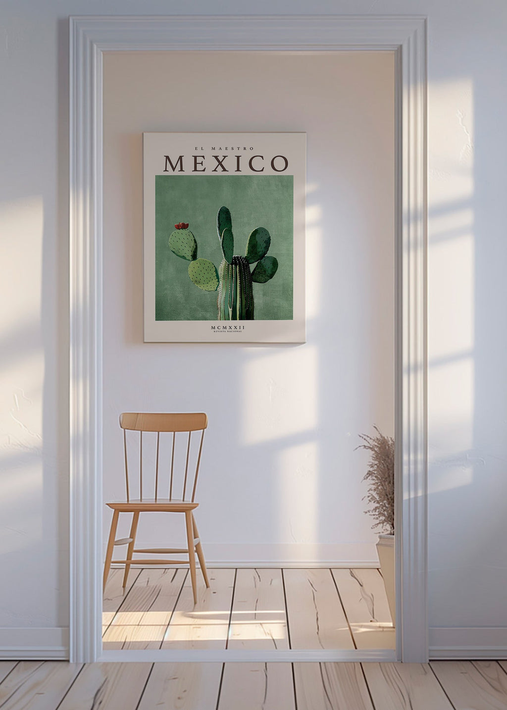 Botanisk plakat Mexico med kaktus
