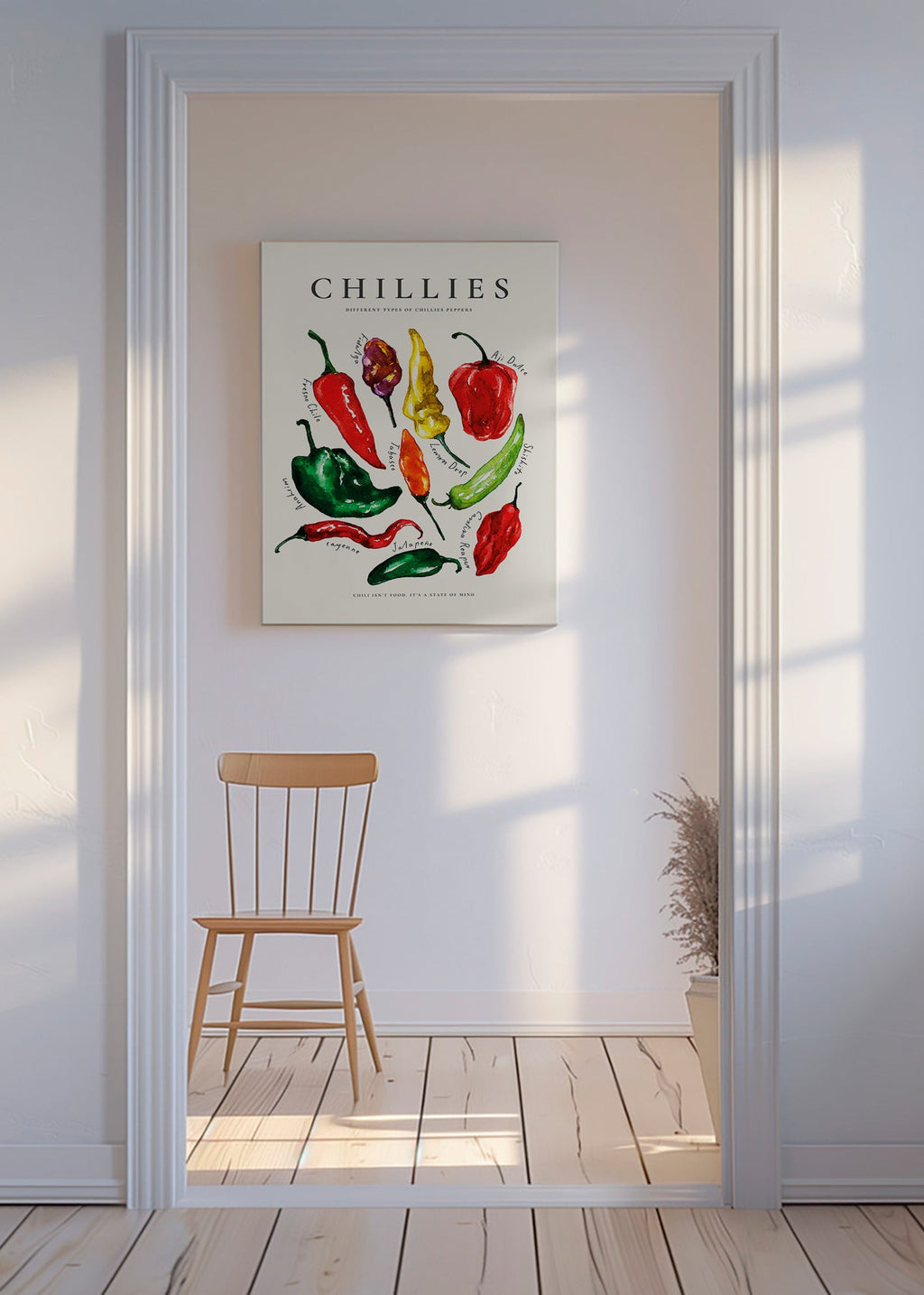 Køkkenkunst Chillies akvarel