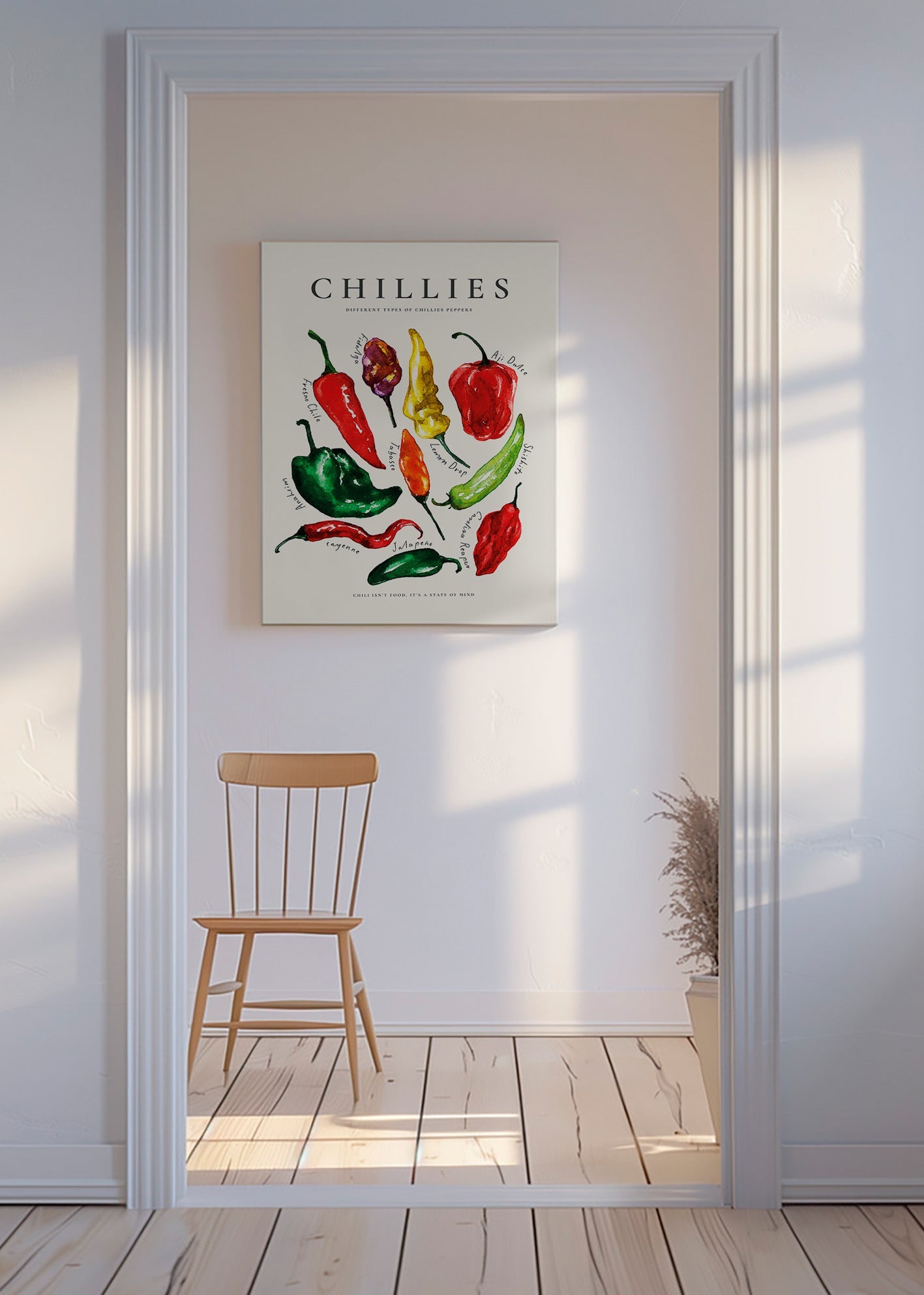 Køkkenkunst Chillies akvarel