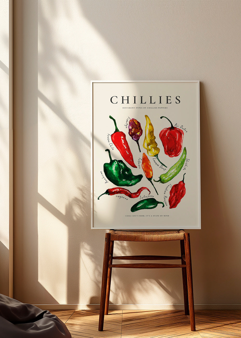 Køkkenkunst Chillies akvarel