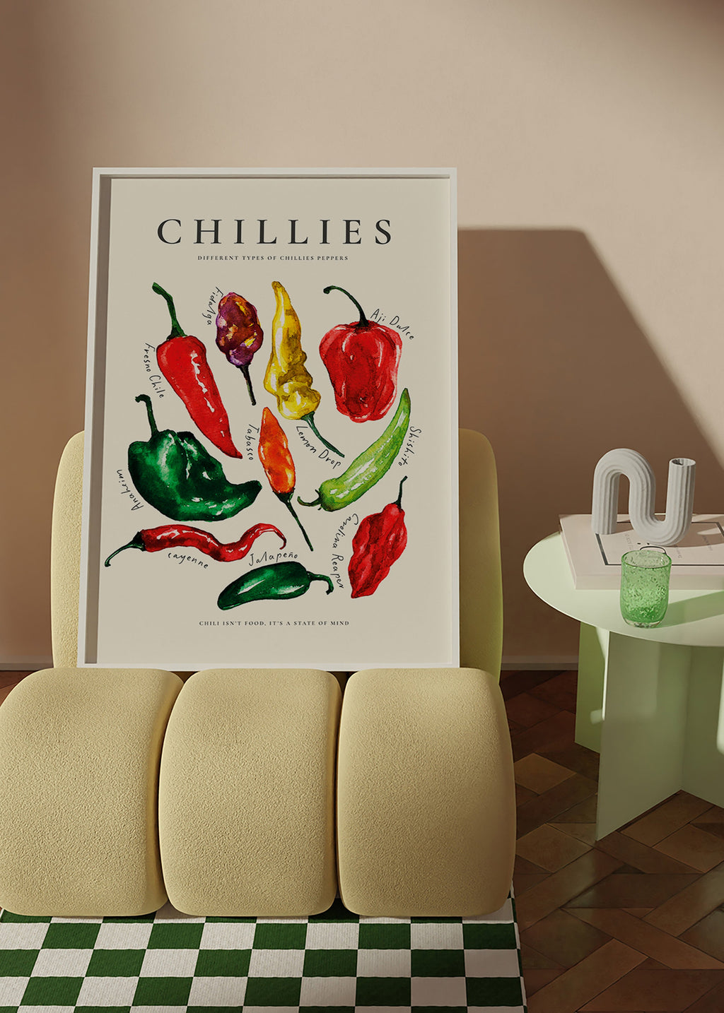 Køkkenkunst Chillies akvarel