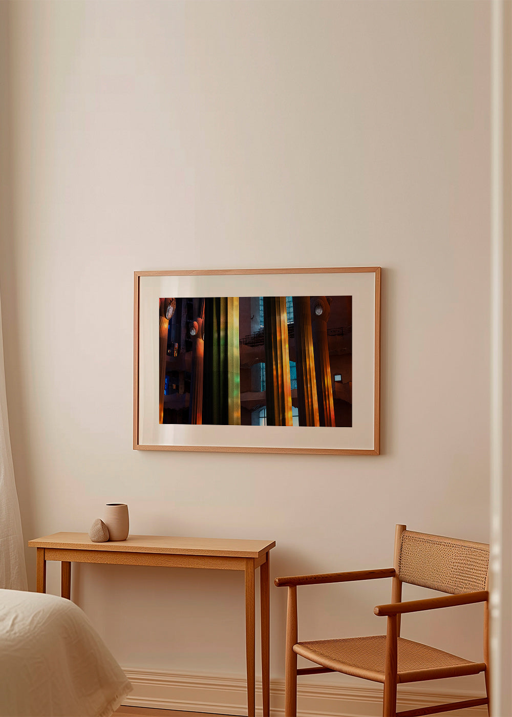 Fotografi af oplyste indvendige søjler