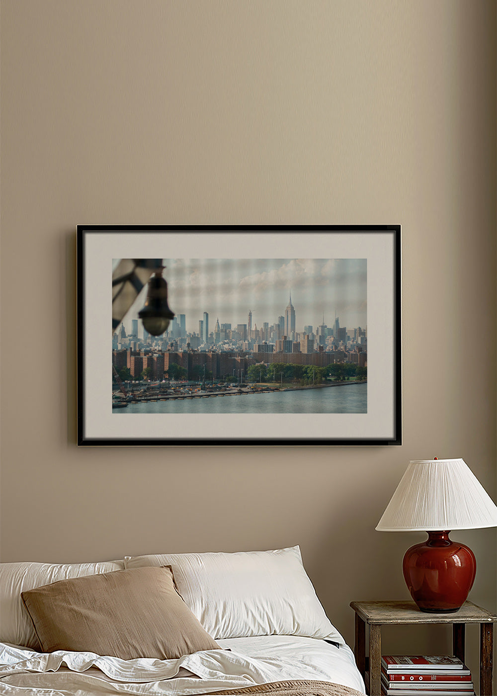 Bykunst Manhattan vindue skyline