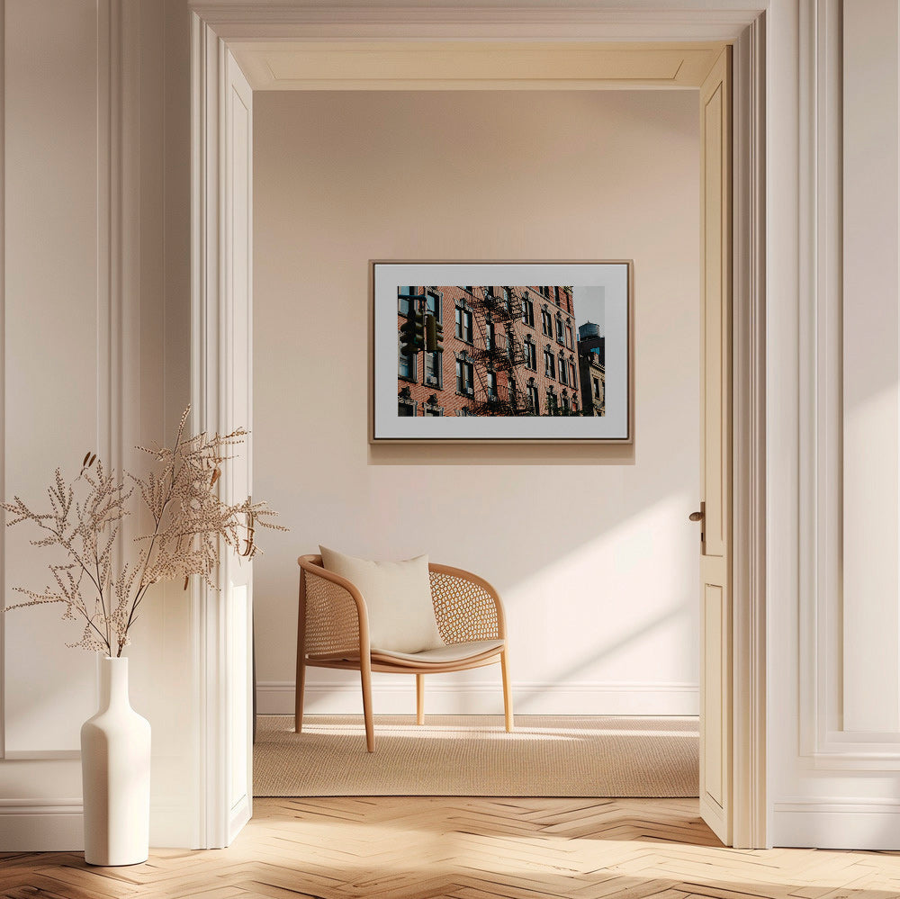Bykunst med teglstensfacade