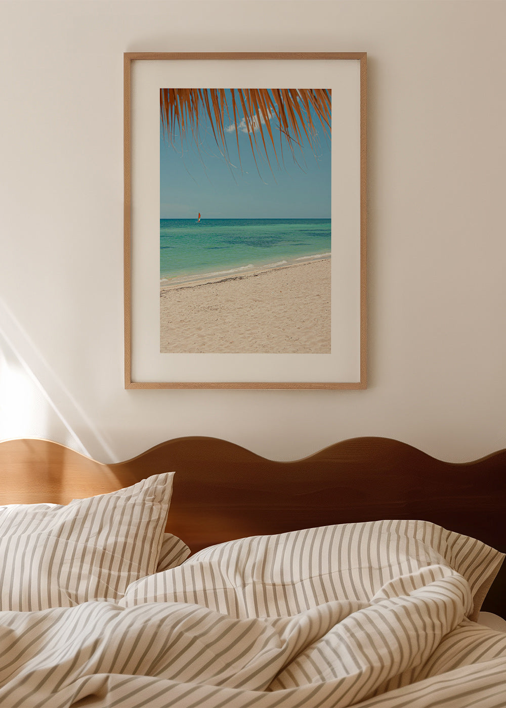 Landskab: caribisk strand med palme