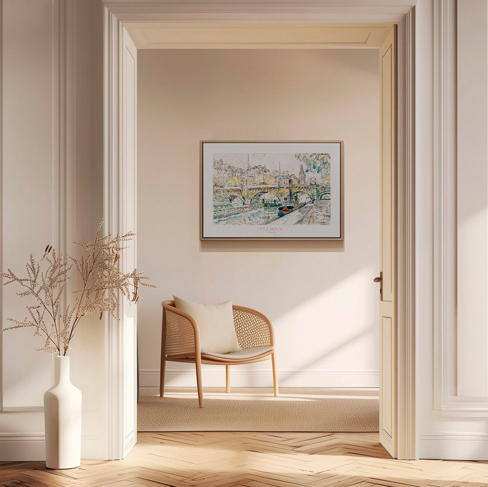 Køkkenkunst: Pont Neuf slæbebåd i blæk og vandfarve – Canvas2
