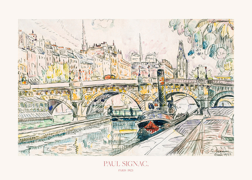 Køkkenkunst: Pont Neuf slæbebåd i blæk og vandfarve