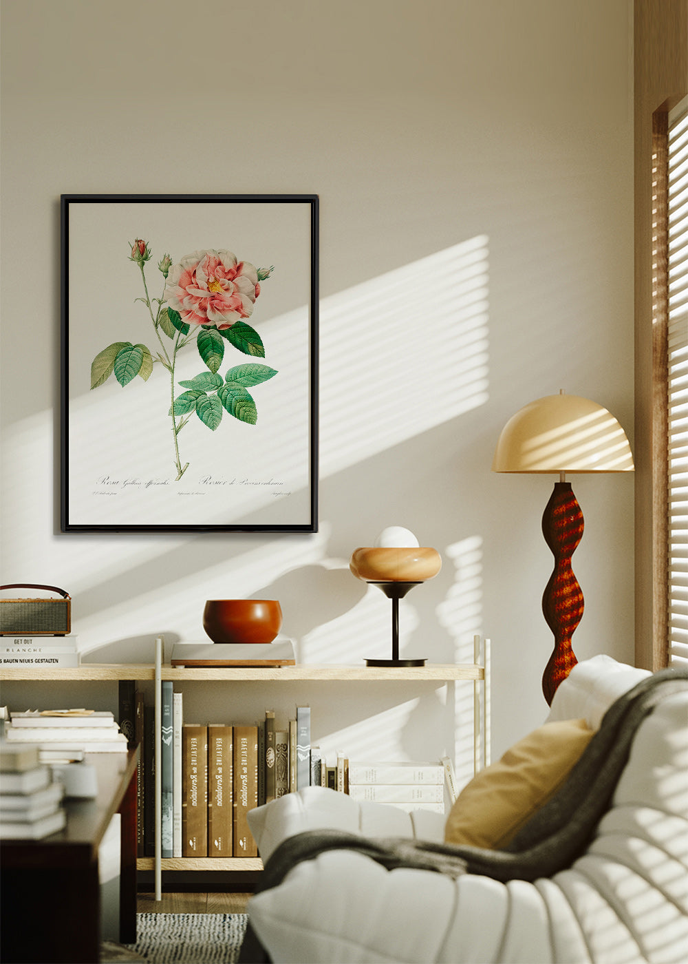 Botanisk plakat Rosa Gallica videnskabelig plade – Canvas2