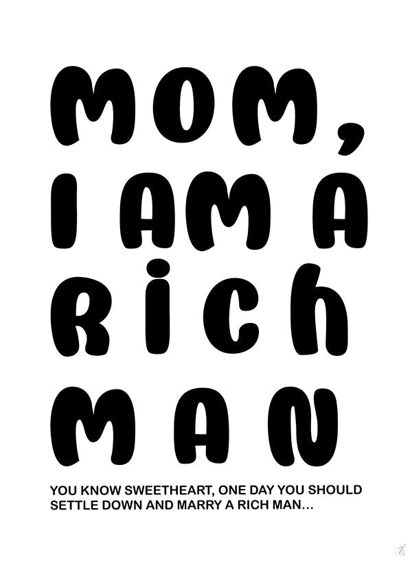 Typografisk illustration med humoristisk tekst