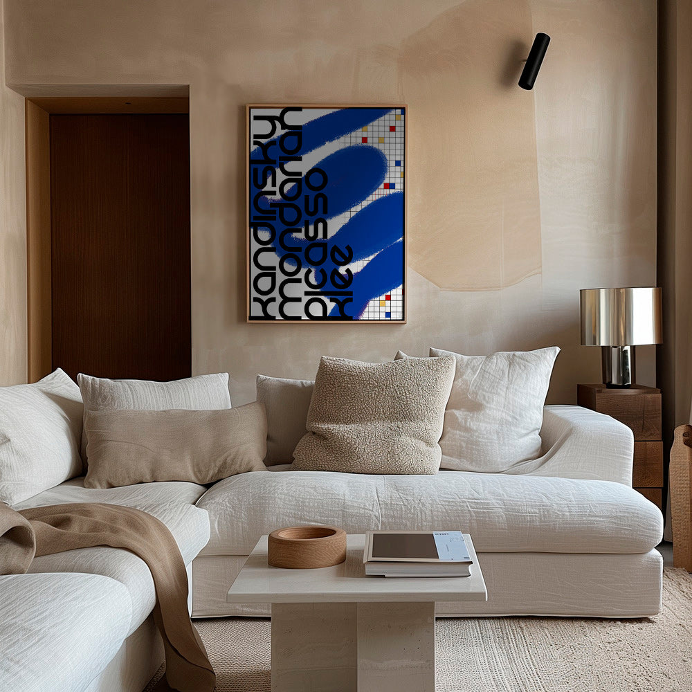 Abstrakt kunst med blå strøg – Canvas1