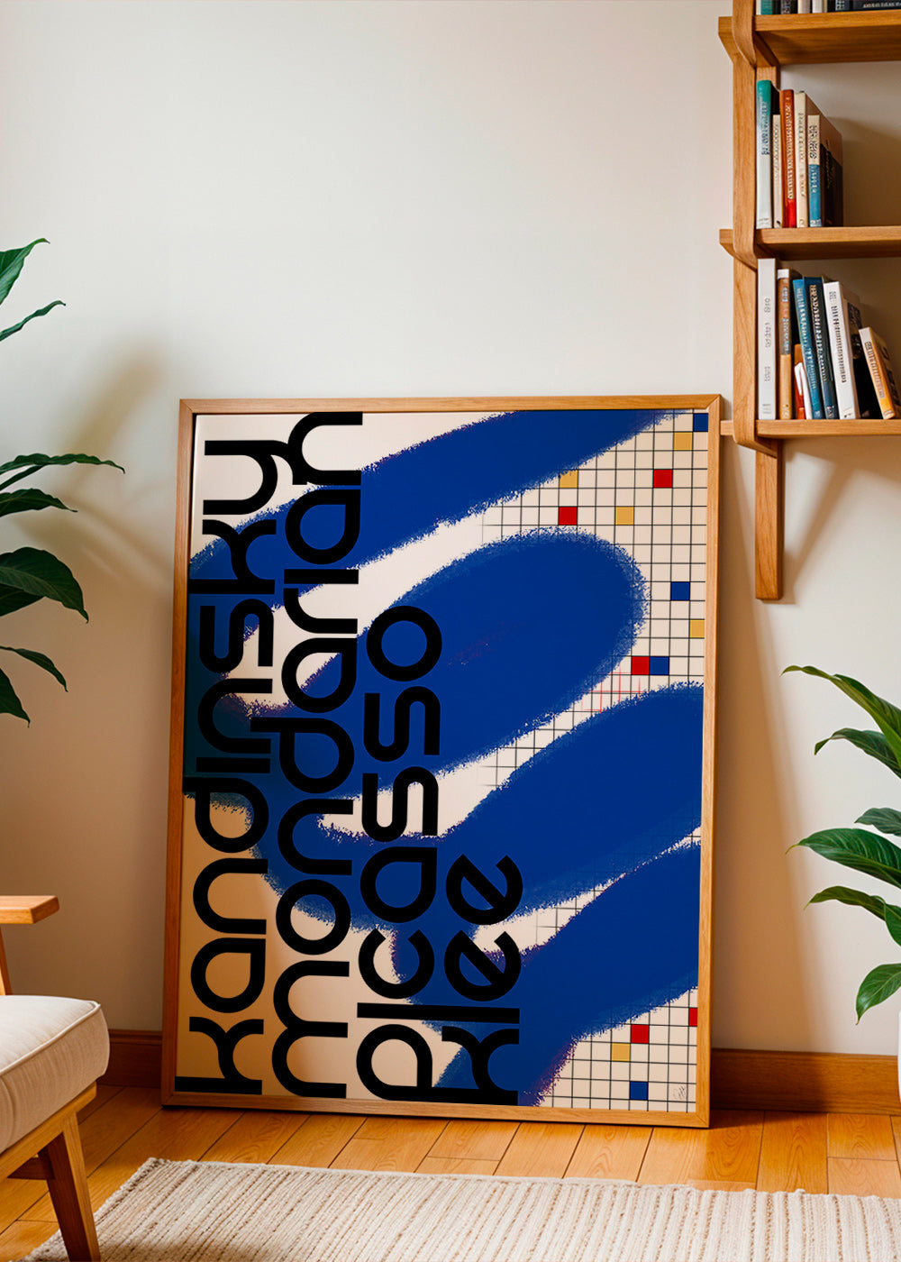 Abstrakt kunst med blå strøg – Product1