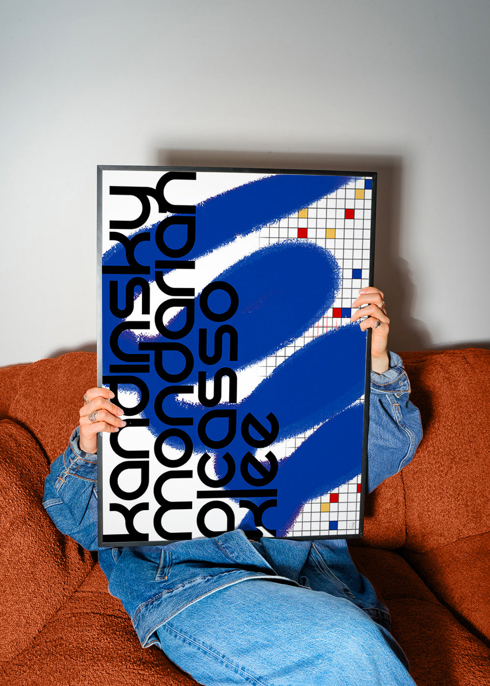 Abstrakt kunst med blå strøg – Product2