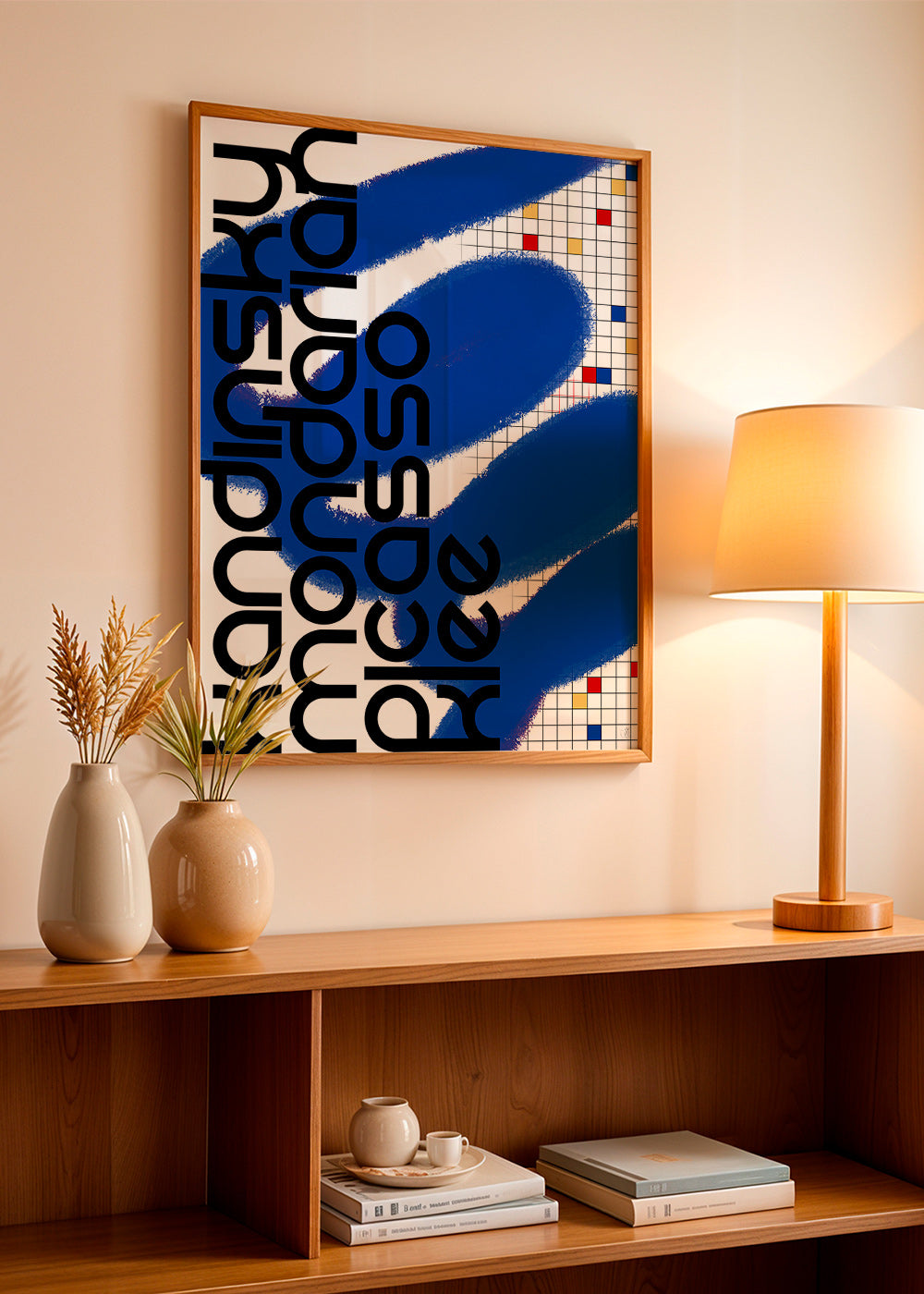 Abstrakt kunst med blå strøg – Product3