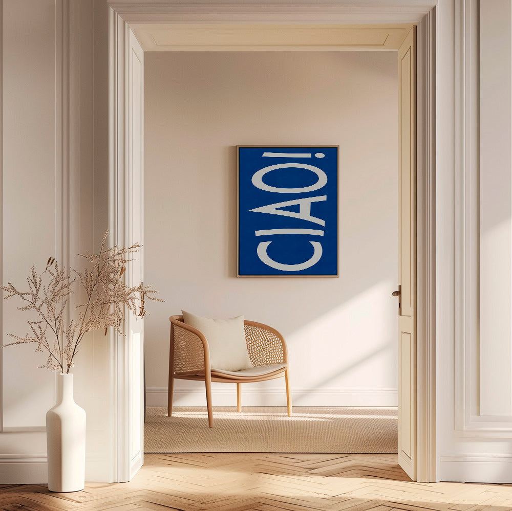 Typografi-kunst 'CIAO' i blå – Canvas2