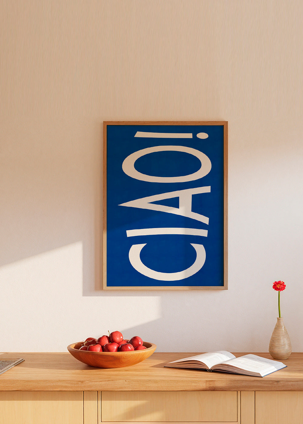 Typografi-kunst 'CIAO' i blå – Product1