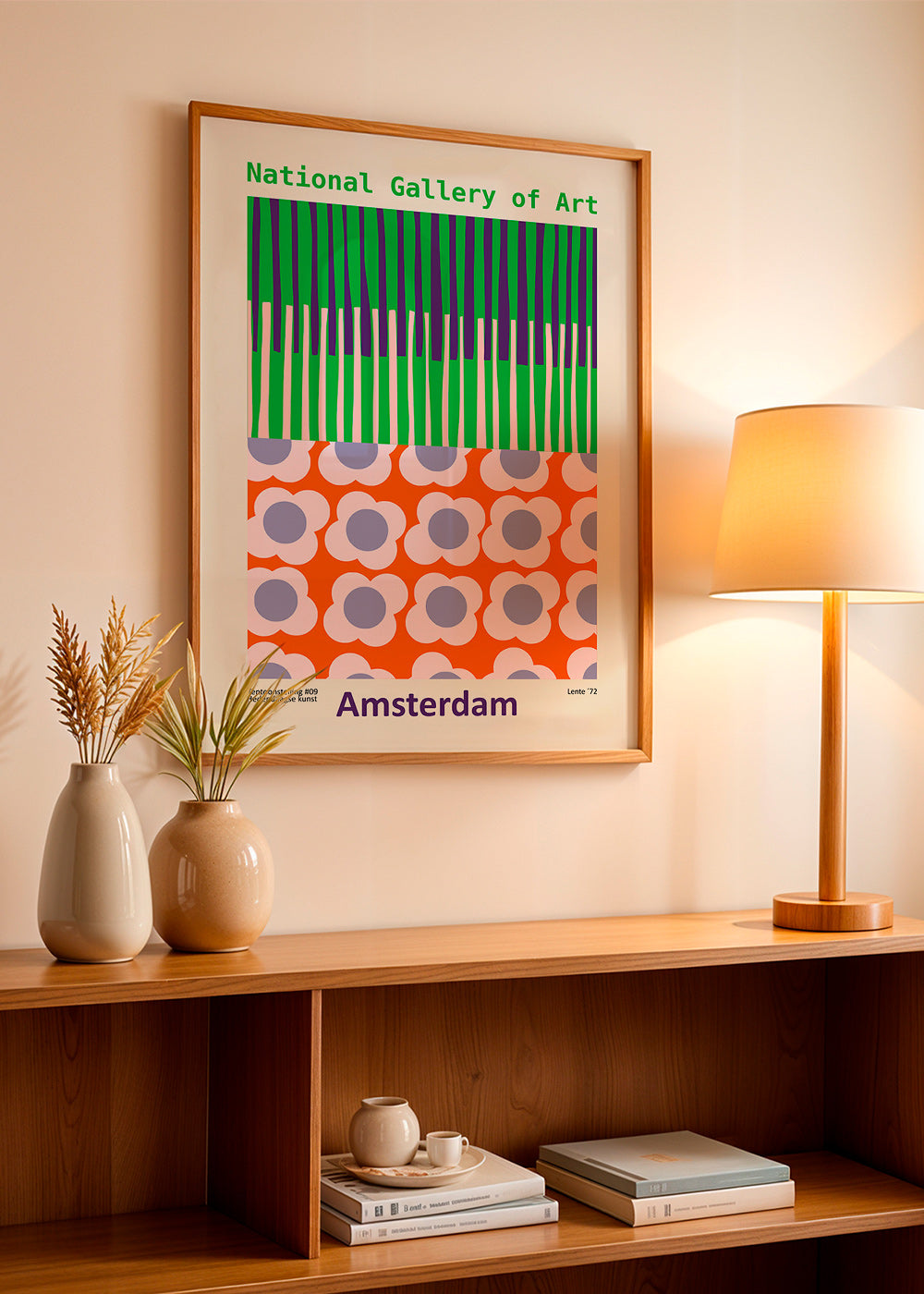Rejseplakat Amsterdam med grafisk blomsterprint – Product1