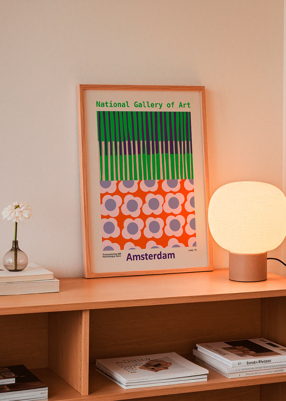 Rejseplakat Amsterdam med grafisk blomsterprint – Product3