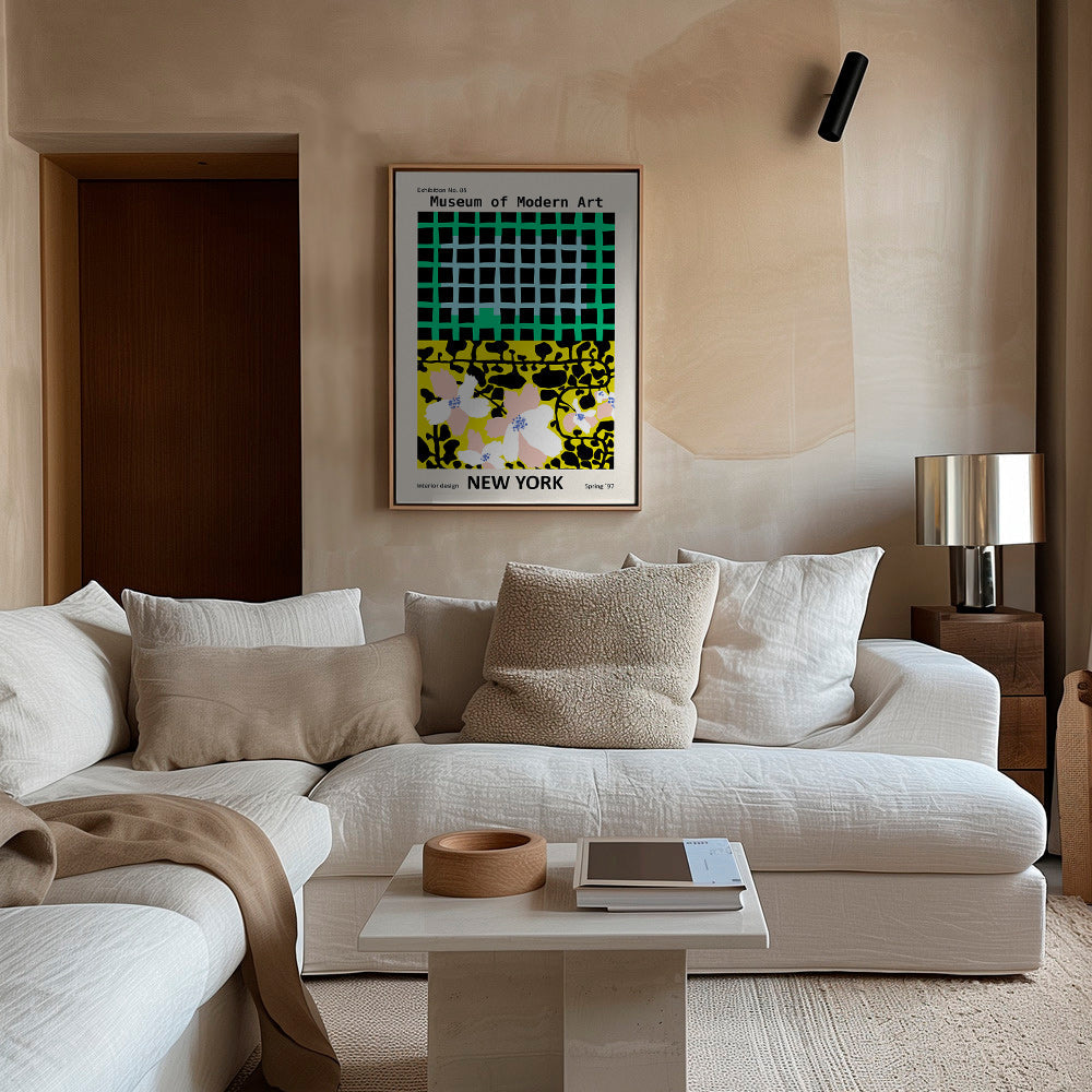 Byplakat: New York typografisk med blomstermotiver – Canvas1