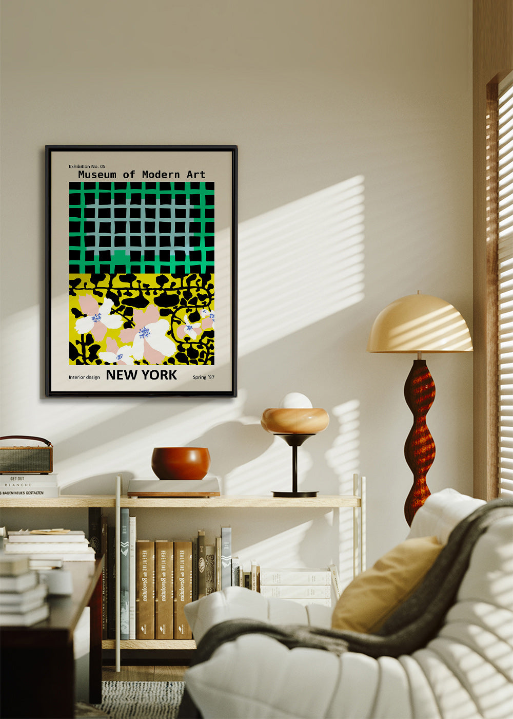 Byplakat: New York typografisk med blomstermotiver – Canvas2
